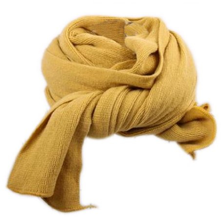 FEOYA Schal lang Strickware einfarbig Damenschal Weich Modern Rot/Senfgelb Winterschl