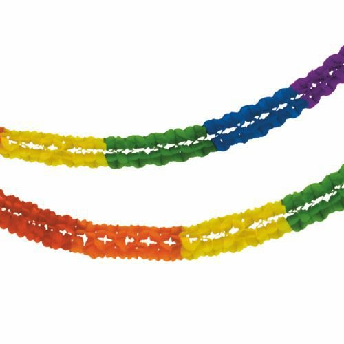 5 Großraumgirlande, Papier Ø 16 cm · 10 m Rainbow schwer entfl