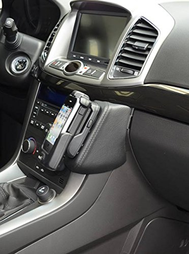KUDA Handyhalterung passend für Chevrolet Captiva ab 10/2011 - Telefonkonsole für Smartphones, Handy, Navi und mehr - Kunstlederkonsole, schwarz, 042195