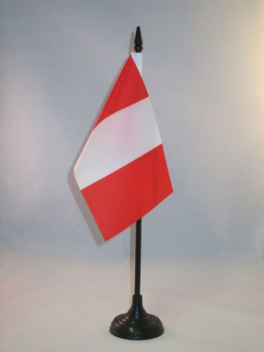 AZ FLAG - Tischflagge Peru Ohne Wappen - 15x10 cm - Peruanische Tischfahne 10 x 15 Cm - Flaggen
