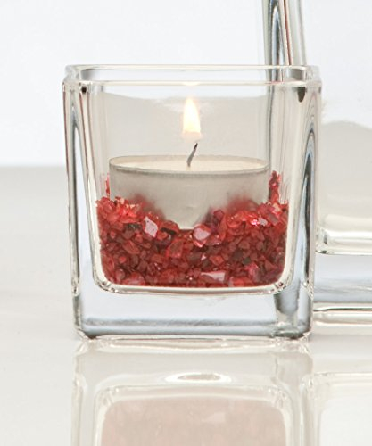 5x Glasvase CUBE Glasvase Teelichtglas Windlicht Vase Glas Würfel, Ø 6 cm