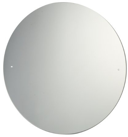 Reflex Sales 40cm Dia Circular Round Frameless Unframed Bathroom Mirror with Pre-Drilled Holes and Chrome Cap Wall Hanging Fixing Kit Hardware