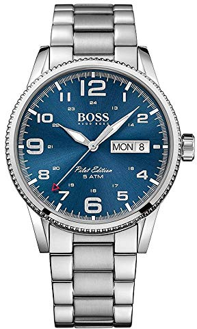 BOSS Analog Quarzuhr für Herren mit Silbernes Edelstahlarmband - 1513329