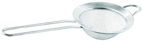 FACKELMANN Food & More Colador de Cocina Acero Inoxidable, Malla Fina, Colador de Tamiz, Borde Plano 7,5 Cm, Mango Acero Inoxidable, Color Inox, 19 x 7 x 4 cm, 1 ud.