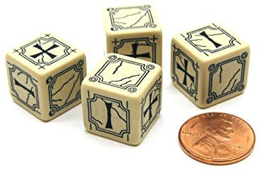 Beige & black Antique Fudge Dice (4)