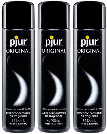 pjur ORIGINAL - Langanhaltendes, extra-samtiges Silikon-Gleitgel und Massageöl für mehr Genuss - kompatibel mit Latexkondomen - ohne Aroma, Parfüm oder Konservierungsmittel - 100ml (3er Pack)