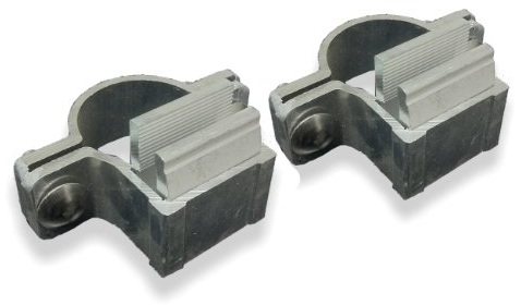 1 Paar (2 Stück) Alform Schellen Rohrschellen ø48mm aus Aluminium 70mm Steg