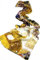 Prettystern Damen 160cm Langer Kunstdrucke Satin SeidenSchal Gustav Klimt Kunst-Motiv Water Snakes/Wasser Schlange P746