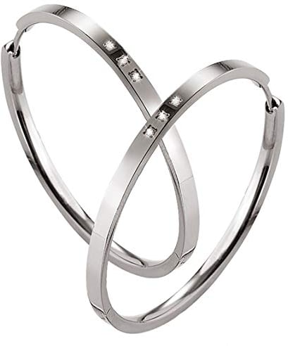 Boccia Damen-Creolen Titan Diamant weiß 0508-08