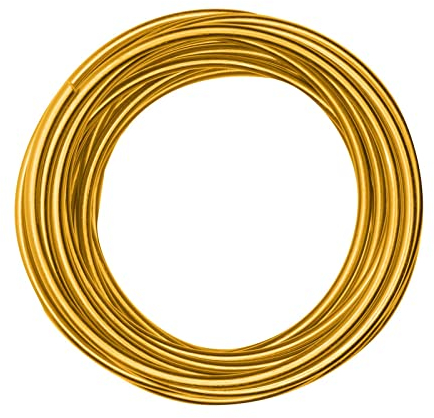 Vaessen Creative 24231-001 Aludraht Schmuck, Biegsam, Aluminium, Gold, 1 m x 5 mm