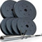 ScSPORTS® Langhantel Set - 17,5-30 kg, 30 mm, Verstellbar, Verchromt, 120/140/160 cm, mit Federverschluss - Langhantelstange, Hantelscheiben (20 kg (2 x 5 + 4 x 2,5))
