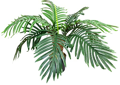 Decovego Palme Palmfarn Sagopalme Kunstpflanze Künstliche Pflanze 60 cm Kunstblume Kunstbaum Innendekoration Kunst Pflanze wie echt im Topf
