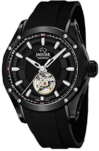 JAGUAR Uhrenmodell J813 / 1 aus der AUTOMATICO-Kollektion, 45 mm Gehäuse mit schwarzem Kautschukarmband für Herren J813/1