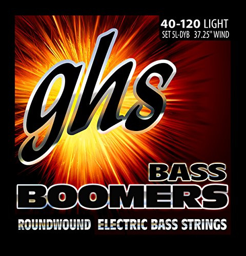 GHS Strings 5L-DYB Electric Bass Boomer String Sets Nickel Plated Guitar Strings, Light, 40-120