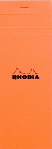 Rhodia 8200C - Notizblock N°8 (kariert 74 x 210 mm, 80 Blatt, ideal für Einkaufsliste) 1 Stück orange
