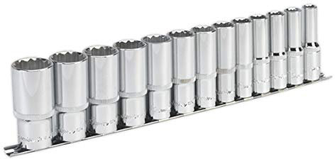 Sealey Ak2675 Socket Set 13Pc 1/2Sq Drive 12Pt Deep Walldrive Imperial