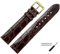 MARBURGER Uhrenarmband 20mm Leder Braun Gold Kroko Prägung - Montage Set 8342031000220