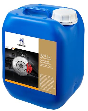 Normfest DOT 4 LV High Performance Bremsflüssigkeit – mit Ford-Zulassung WSS-M6C65-A2 – ISO 4925 Klasse 6, FMVSS 116, SAE J1704 – Hochtemperaturbeständig & silikonfrei – Werkstatt-Großgebinde 5 Liter