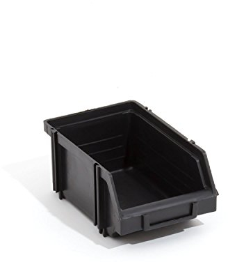 20 Stapelboxen 165x110x75 Sichtlagerkästen Gr. 1 schwarz Kunststoff PP Plaste Sortierbox