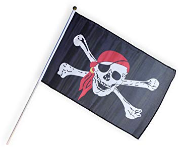 Holzspielerei Piratenflagge klein 3-farbig