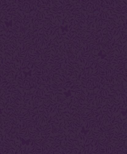 Ugepa J68806 Papier peint intissé Motif feuilles et papillons Violet