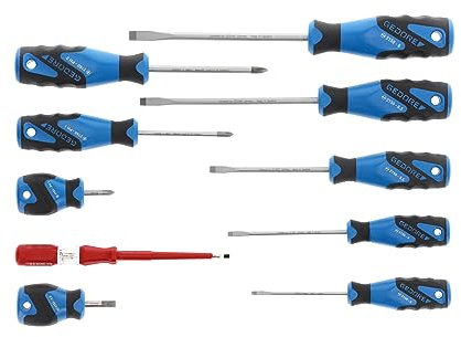 GEDORE Werkstatt Schraubendreher-Set 10teilig Schlitz, Kreuzschlitz Phillips