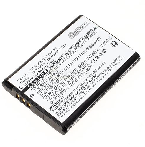 cellePhone Batterie Li-ION Compatible avec Nintendo 2DS XL 3DS - Switch Pro Controller (Remplacement pour CTR-003)