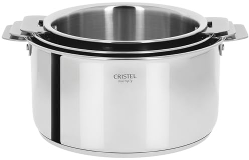CRISTEL - S3CQMP- Série de 3 Casseroles INOX 16-18-20cm -sans poignée- Collection Casteline