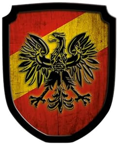 Holzspielerei Wappenschild Adler rot