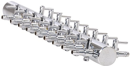 Aquaforte Luftverteiler für Ø 4 mm Schlauch,18 Ausgänge mit Hahn