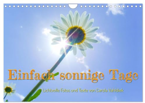 Einfach sonnige Tage (Wandkalender 2026 DIN A4 quer), CALVENDO Monatskalender: Lichtvolle Fotos und Texte von Carola Vahldiek (CALVENDO Natur)