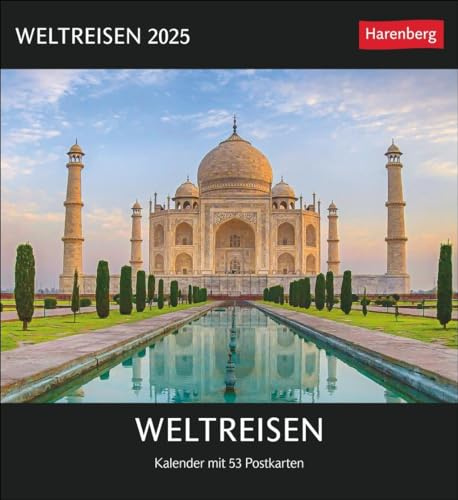 Weltreisen Postkartenkalender 2025 - Kalender mit 53 Postkarten: Jede Woche ein neues Traumziel im Postkartenformat. Fotokalender zum Aufstellen oder Aufhängen mit 53 Postkarten