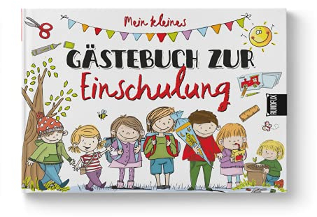 Rundfux® Gästebuch zur Einschulung als Erinnerung zum Fest. Deko erstes Schuljahr für die Schultüte oder als Geschenk. Buch A5