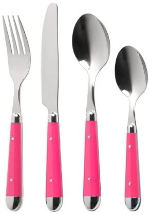 PRIME FURNISHING Stylish Brasserie Cutlery Set 16pc Hot Pink