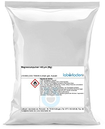 250g Magnesiumpulver <40µm * Labor, Survival, Feuerstarter - Beste Qualität aus Deutschland!