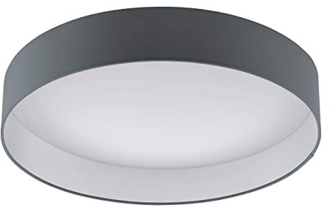 EGLO LED Deckenlampe Palomaro, Deckenleuchte Stoff, Wohnzimmerlampe aus Textil, Kunststoff, Farbe: Anthrazit, Weiß, Ø: 50 cm