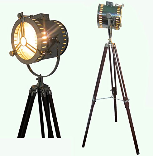 Vintage Retro Floor Focus Tripod Searchlight Lamps Spotlights Lobby Light Decor