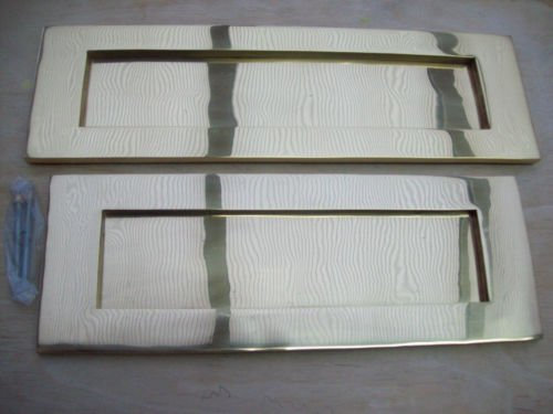 IRONMONGERY WORLD® 14/16 x 5 Heavy Duty Sprung Large Letter Box Postal Plate Victorian Brass (16 X 5)