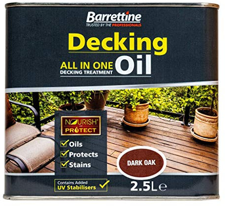 Barrettine Decking Oil (Rosewood, 5L) - UV & Fade Resistant All-in-One Outdoor Decking Treatment, Water Repellent Deck Oil for Exterior Timber & Structures