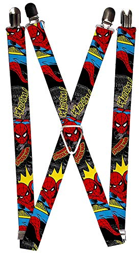Buckle-Down Tirantes de Marvel Comics-Spider-Man en acción con Amazing SP Suspensores, Multicolor, Talla única para Niños