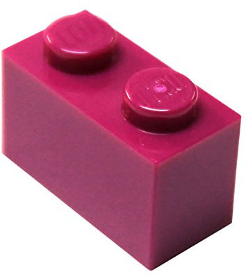 LEGO Piezas y piezas: Magenta (violeta rojizo brillante) 1x2 ladrillo x1