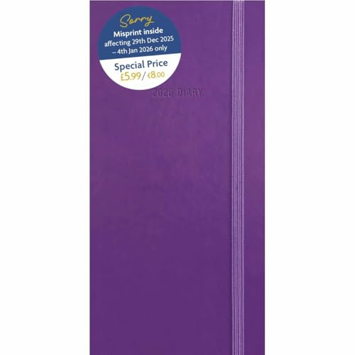 Fashion Diary Purple Soft Touch Slim Diary 2026, General Diaries, Gift