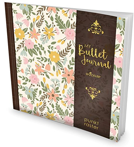 GOCKLER® Bullet Journal: Punktraster Notizbuch mit 100+ Seiten || Inkl. Register, Seitenzahlen, Glänzendes Softcover || Ideal für Handlettering & Skizzen || DesignArt.: Blumenmuster
