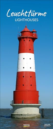 Wandkalender Leuchttürme 2025: Schmaler Wandkalender. Foto-Kunstkalender über den Leuchtturm an der Küste. PhotoArt Vertikal. 28,5 x 69 cm.