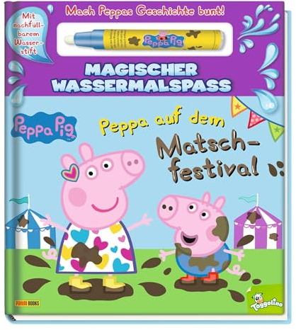Peppa Pig: Peppa auf dem Matschfestival - Magischer Wassermalspaß: Pappbilderbuch mit Geschichte und magischem Wassermalstift