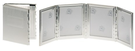 KlapprahmenFamily Bilderrahmen Faden Fotorahmen versilbert Geschenk 4 Fotos