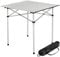 BAKAJI Tavolo Tavolino Camper Campeggio Picnic in Alluminio Pieghevole Top Arrotolabile Salvaspazio e leggero, ideale per Sagre Fiere Giardino Casa (70 x 70 cm)