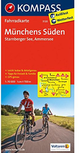 KOMPASS Fahrradkarte Münchens Süden - Starnberger See - Ammersee: Fahrradkarte. GPS-genau. 1:70000