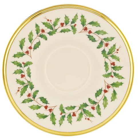Lenox Holiday Saucer,Ivory and Platinum