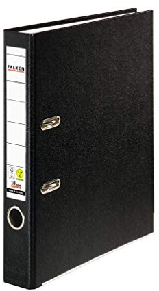 Original Falken PP-Color Kunststoff-Ordner. Made in Germany. 5 cm schmal DIN A4 schwarz Ringordner Vegan Aktenordner Briefordner Büroordner Plastikordner Schlitzordner